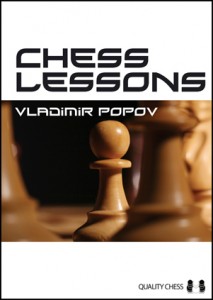 Beneath the title Chess Lessons, a photo in fawn-and-brown shades runs horizontally across the stark white cover. In this extreme close-up chessboard photo, the other pieces on the chessboard are blurred, but a single pawn is in crisp focus and dominates the cover.